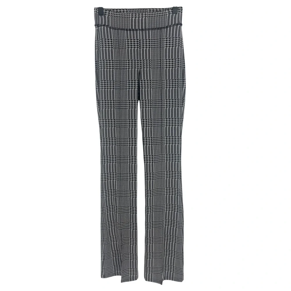 Alo Jacquard High-Waist Glenplaid Flutter Legging Titanium Black XXS